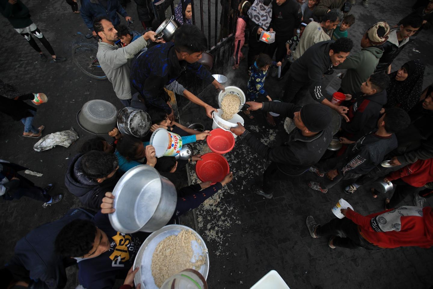 Imágenes del reparto de comida en la Franja de Gaza. / M.M. 