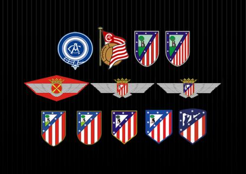 Evolución del escudo del Atlético de Madrid.