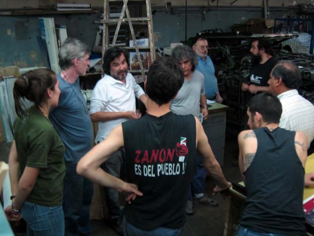 Reunión de trabajadores de la imprenta en 2011. Foto: Hernan Cardinale. Cedida por la imprenta.