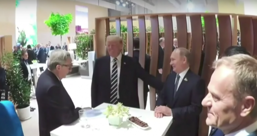 Donald Trump y Vladimir Putin en la Cumbre del G20 en Hamburgo. Julio de 2017.