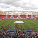 Imagen del estadio Vicente Calderón antes de dar comienzo un partido del Atlético de Madrid.