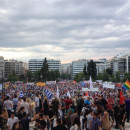 <p>Imagen de la plaza Syntagma en Atenas, durante una de las protestas contra las políticas de austeridad.</p>