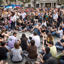 <p>Asamblea popular en Valencia  el 22 de mayo del 2011  </p>