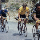 <p>Hinault y Gorospe durante una de las etapas de la Vuelta de 1983.</p>