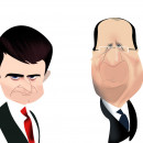 <p>Manuel Valls y François Hollande, los últimos gobernantes del Partido Socialista francés, antes de su debacle</p> (: Luis Grañena)