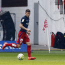 <p>Lucas Hernández durante el partido ante el Sporting de Gijón en el Molinón (2-1)</p>