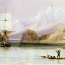 <p>Pintura del barco <em>Beagle</em>, a su paso por Tierra de Fuego</p>