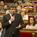 <p>Intervención de Puigdemont en el Parlament durante la sesión de control del 9 de junio.</p>