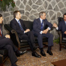 <p>Barroso, Blair, Bush y Aznar, durante la Cumbre de las Azores. </p>