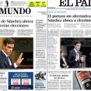 <p>Portadas de El Mundo y de El País, del 1 de septiembre de 2016.</p> (: )