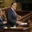 <p>Rajoy, durante la tercera sesión del debate de investidura.</p>