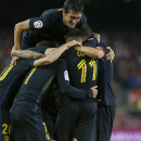 <p>Jugadores del Atlético de Madrid celebran el gol de Correa en el partido ante el Barcelona.</p>