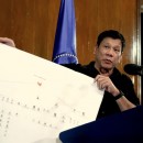 <p>Rodrigo Duterte, durante una conferencia sobre el narcotráfico en Filipinas.</p>