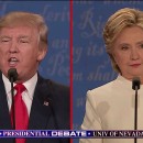<p>Un momento del tercer y último debate entre Clinton y Trump este miércoles 19 de octubre.</p>