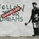 <p>Banksy-Follow your dreams</p>