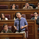 <p>Pablo Iglesias, durante su intervención el 1 de febrero en el Congreso. </p>