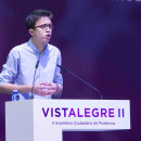 <p>Iñigo Errejón durante su intervención en el congreso de Podemos en Vistalegre. </p>