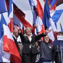 <p>Marine Le Pen en un acto del Frente Nacional en 2012.</p>