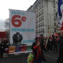 <p>Militantes de la Francia Insumisa se manifiestan en París el pasado sábado 18 de marzo.</p> (: E.B.)