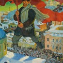 <p><em>El bolchevique </em>(1920), de Boris Kustodiev</p>