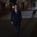 <p>Emmanuel Macron, en la Explanada del Louvre, tras su victoria en las presidenciales. </p>