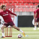 <p>Antoine Griezmann, durante un entrenamiento del Atlético de Madrid.</p>