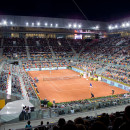 <p>Partido en la Caja Mágica entre Roger Federer y Feliciano López durante el Madrid Open 2011.</p>