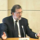 <p>Mariano Rajoy, durante su declaración.</p>