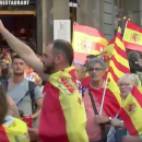 <p>Un ultra realiza el saludo fascista en la manifestación por la unidad de España en Barcelona. 8 de octubre de 2017. </p>