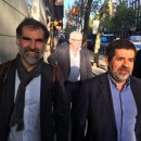 <p>Cuixart y Sánchez a la entrada de la Audiencia Nacional.</p>