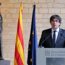 <p>Comparecencia de Carles Puigdemont en el Palacio de la Generalitat, el 26 de octubre.</p>