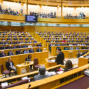 <p>Mariano Rajoy durante su comparecencia en el Senado.</p>