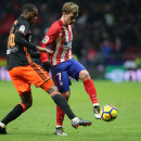 <p>Antoine Griezmann en un lance del juego durante el último partido contra el Valencia. 5 de febrero, Wanda Metropolitano. </p>