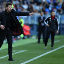 <p>Simeone, durante el partido de Liga contra el Málaga. Febrero de 2018.</p>