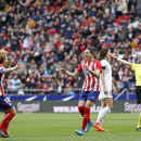 <p>Las jugadoras del Atlético de Madrid Femenino celebran el primer tanto del partido frente al Madrid CFF. 17 de marzo, Wanda Metropolitano.</p>