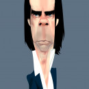 <p>Caricatura del músico Nick Cave</p>