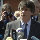 <p>Puigdemont declara a su salida de la prisión</p>