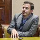 <p>Alberto Garzón, durante la entrevista.</p>
