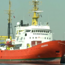 <p>El barco Aquarius, tras su llegada al puerto de Valencia. Junio de 2018</p>