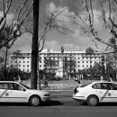 <p>Una imagen de taxis en la Plaza Nueva de Sevilla.</p>