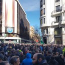 <p>Taxistas manifestándose frente a la sede del PP el pasado 28 de enero.</p> (: Nacho Picó)