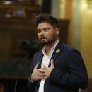 <p>Gabriel Rufián durante el debate de investidura del martes 23 de julio de 2019.</p>