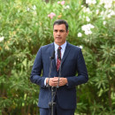 <p>Pedro Sánchez durante la rueda de prensa del pasado 7 de agosto en Moncloa. </p>