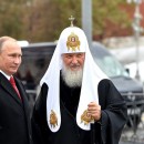 <p>Vladimir Putin y el patriarca Kirill, en la celebración del día de la Unidad Popular en 2016.</p>