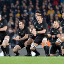 <p>Haka de Nueva Zelanda durante el IX Rugby World Cup. </p>