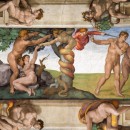 <p>'Caída del Hombre, pecado original y expulsión del Paraíso', el sexto fresco que pintó Miguel Ángel en la Capilla Sixtina (1509).</p>