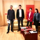 <p>Los negociadores del PSOE se reúnen en el Congreso con los de EH Bildu. </p>