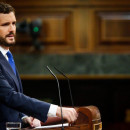 <p>Pablo Casado, durante su intervención en la tercera sesión del debate de investidura.</p>