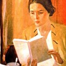 <p>Mujer joven con libro. Alexander Deineka.</p>