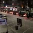 <p>Caravana de camiones militares en Bérgamo.</p> (: Twitter)